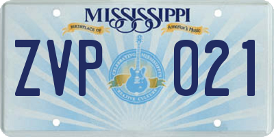 MS license plate ZVP021