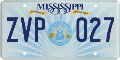 MS license plate ZVP027