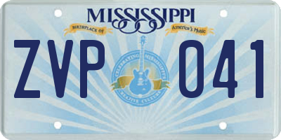 MS license plate ZVP041