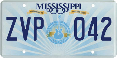 MS license plate ZVP042