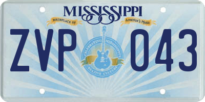 MS license plate ZVP043