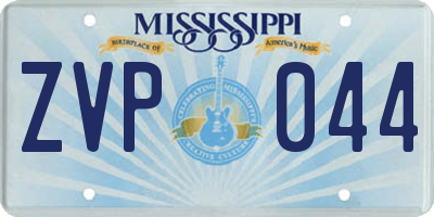 MS license plate ZVP044