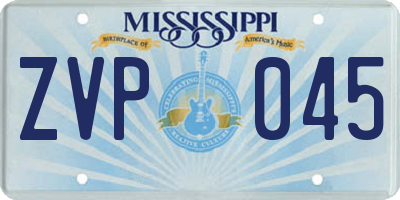 MS license plate ZVP045