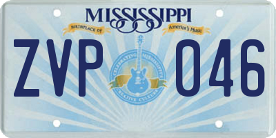 MS license plate ZVP046