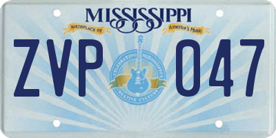 MS license plate ZVP047