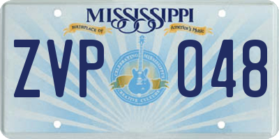 MS license plate ZVP048