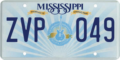 MS license plate ZVP049