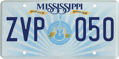 MS license plate ZVP050