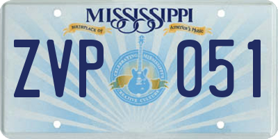 MS license plate ZVP051