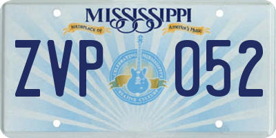 MS license plate ZVP052