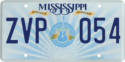 MS license plate ZVP054