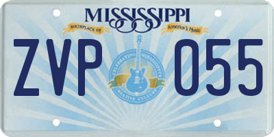 MS license plate ZVP055