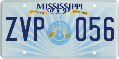 MS license plate ZVP056