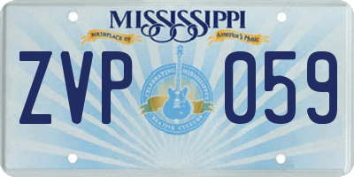 MS license plate ZVP059