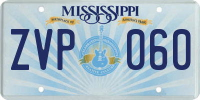 MS license plate ZVP060