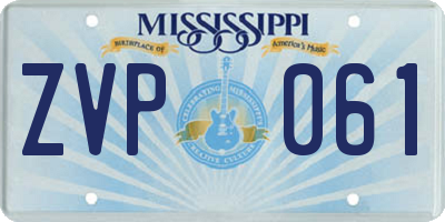 MS license plate ZVP061
