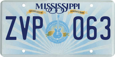 MS license plate ZVP063