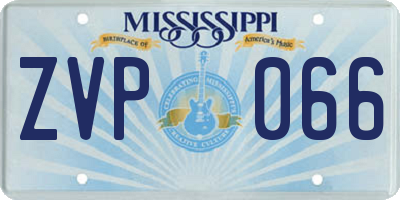 MS license plate ZVP066