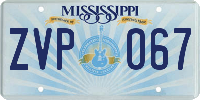 MS license plate ZVP067