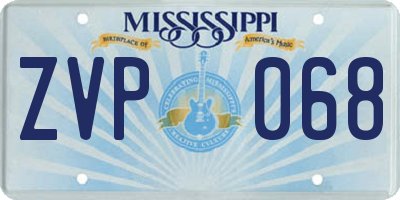 MS license plate ZVP068