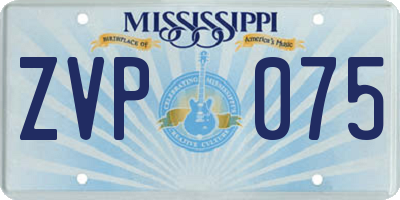 MS license plate ZVP075