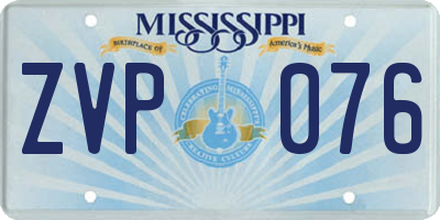 MS license plate ZVP076