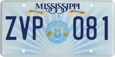 MS license plate ZVP081