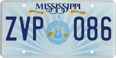 MS license plate ZVP086
