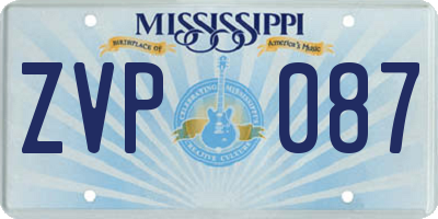 MS license plate ZVP087