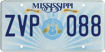 MS license plate ZVP088