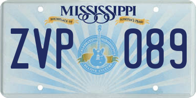 MS license plate ZVP089