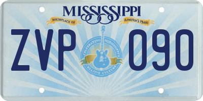 MS license plate ZVP090