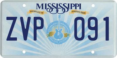 MS license plate ZVP091