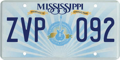 MS license plate ZVP092