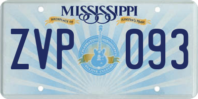 MS license plate ZVP093