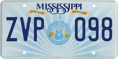 MS license plate ZVP098