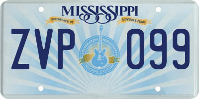 MS license plate ZVP099