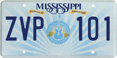 MS license plate ZVP101