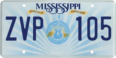 MS license plate ZVP105