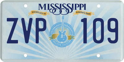 MS license plate ZVP109