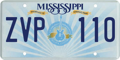 MS license plate ZVP110