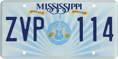 MS license plate ZVP114