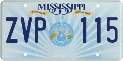 MS license plate ZVP115
