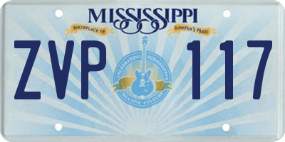 MS license plate ZVP117