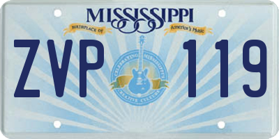 MS license plate ZVP119