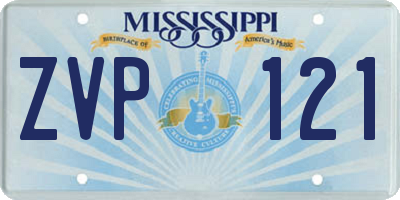 MS license plate ZVP121
