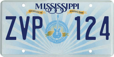 MS license plate ZVP124