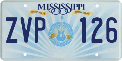 MS license plate ZVP126