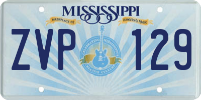MS license plate ZVP129