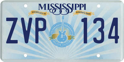 MS license plate ZVP134